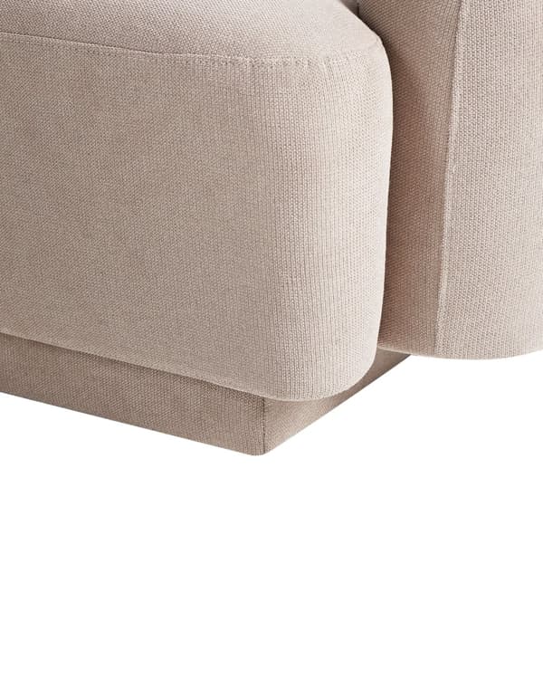 Lenestol Taupe Stoff Retro Glam Art Decor Style med Armlener til Stue