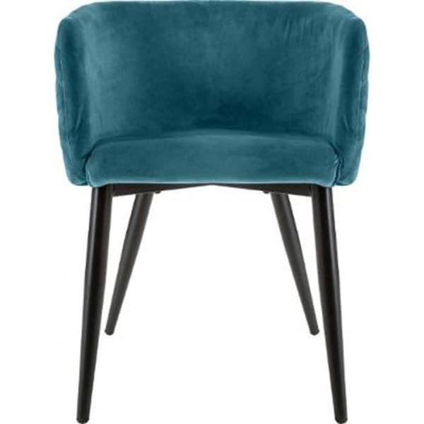 Designfåtölj - PARIS PRIX - Set om 2 - Blå - Sammet, Stål, Skum &amp; Polyester