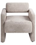 Miniatyrbillede 5 af 9: Lænestol beige buckskin polstring med armlæn retro stil stue soveværelse