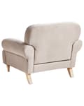 Miniatyrbillede 7 af 11: Lænestol taupe polyester stofbetræk træben retro minimalistisk stil stue