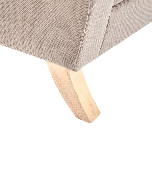 Lænestol taupe polyester stofbetræk træben retro minimalistisk stil stue