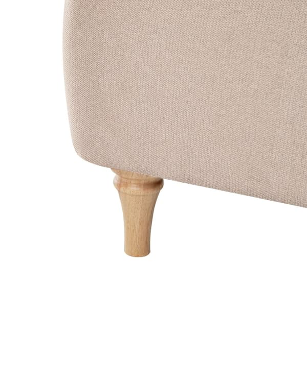 Lænestol taupe polyester stofbetræk træben retro minimalistisk stil stue