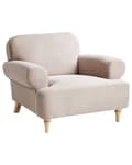 Miniatyrbillede 1 af 11: Lænestol taupe polyester stofbetræk træben retro minimalistisk stil stue
