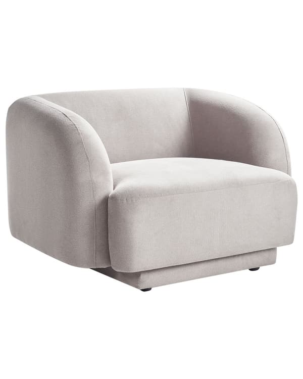 Lænestol grå polyester stofbetræk retro glamour stil med armlæn stue