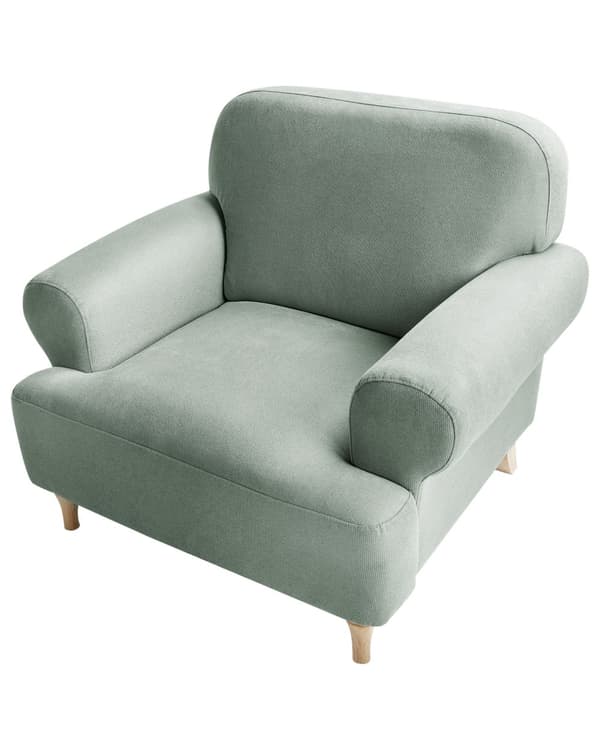 Lenestol Lysegrønn Polyester Stoff Treben Retro Minimalistiske Design Stue Møbler