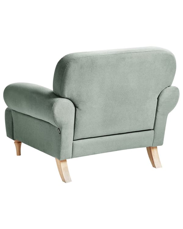 Lenestol Lysegrønn Polyester Stoff Treben Retro Minimalistiske Design Stue Møbler
