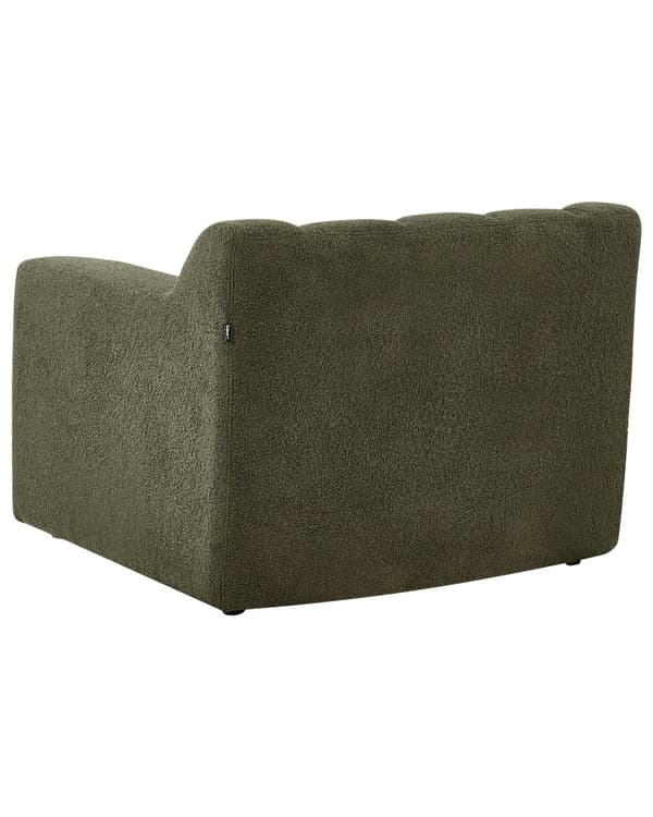 Lenestol Mørkegrønn Boucle Polstret Tykt Ryggstøtte Moderne Design Sofa til Sue
