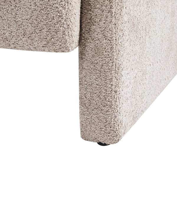 Lenestol Beige Boucle Sete Armløss Retro Design Stil til Stue Møbler