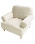 Miniatyrbilde 6 av 11: Lenestol Beige Polyester Stoff Treben Retro Minimalistiske Design Stue Møbler