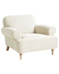 Miniatyrbilde 1 av 11: Lenestol Beige Polyester Stoff Treben Retro Minimalistiske Design Stue Møbler