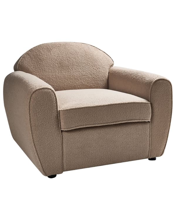 Lenestol Lysebrun Boucle Polstret Tykt Polstret Ryggstøtte Moderne Stil Stue Sofa