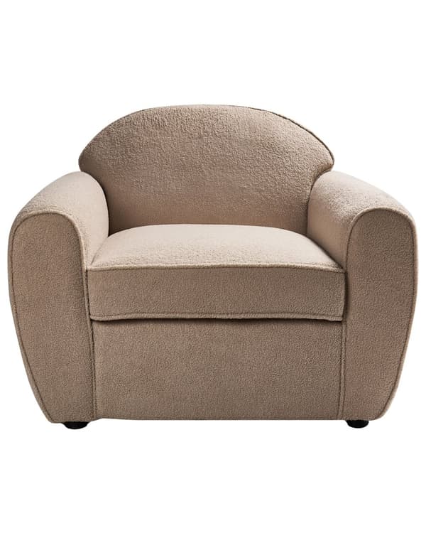 Lenestol Lysebrun Boucle Polstret Tykt Polstret Ryggstøtte Moderne Stil Stue Sofa