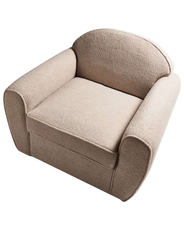 Lenestol Lysebrun Boucle Polstret Tykt Polstret Ryggstøtte Moderne Stil Stue Sofa