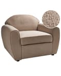 Miniatyrbilde 1 av 11: Lenestol Lysebrun Boucle Polstret Tykt Polstret Ryggstøtte Moderne Stil Stue Sofa