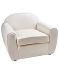 Miniatyrbilde 5 av 11: Lenestol Lysebeige Boucle Polstret Tykt Polstret Ryggstøtte Moderne Stil Stue Sofa