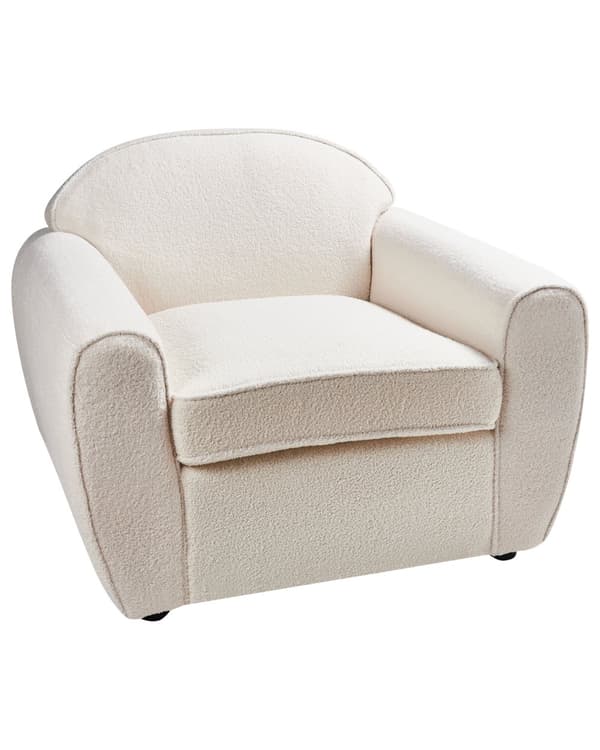 Lenestol Lysebeige Boucle Polstret Tykt Polstret Ryggstøtte Moderne Stil Stue Sofa
