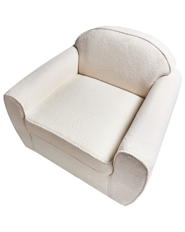 Lenestol Lysebeige Boucle Polstret Tykt Polstret Ryggstøtte Moderne Stil Stue Sofa