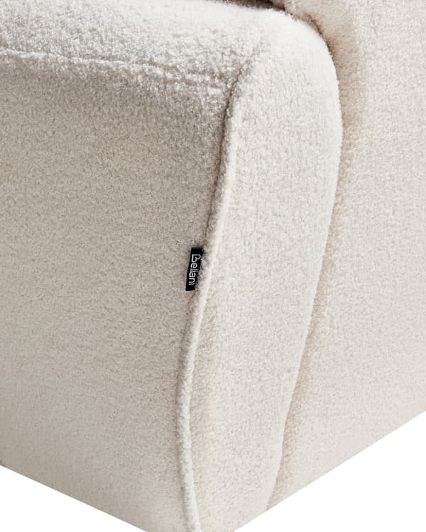 Lenestol Lysebeige Boucle Polstret Tykt Polstret Ryggstøtte Moderne Stil Stue Sofa