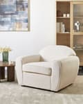 Miniatyrbilde 2 av 11: Lenestol Lysebeige Boucle Polstret Tykt Polstret Ryggstøtte Moderne Stil Stue Sofa
