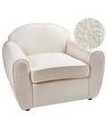 Miniatyrbilde 1 av 11: Lenestol Lysebeige Boucle Polstret Tykt Polstret Ryggstøtte Moderne Stil Stue Sofa