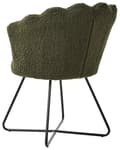 Miniatyrbillede 6 af 11: Lænestol Grøn Boucle Plys Stuestol med Armlæn til Stuen Bred Hvilestol Polstret Blød Fluffy Stol Design