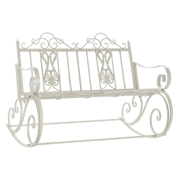 Gyngestol DKD Home Decor Metal Aluminium Hvid (118 x 90 x 92 cm)