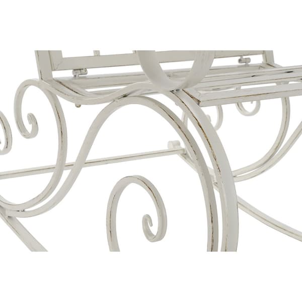 Gyngestol DKD Home Decor Metall Aluminium Hvit (63 x 89 x 92 cm)