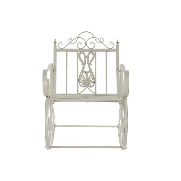 Gyngestol DKD Home Decor Metall Aluminium Hvit (63 x 89 x 92 cm)