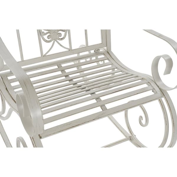 Gyngestol DKD Home Decor Metall Aluminium Hvit (63 x 89 x 92 cm)