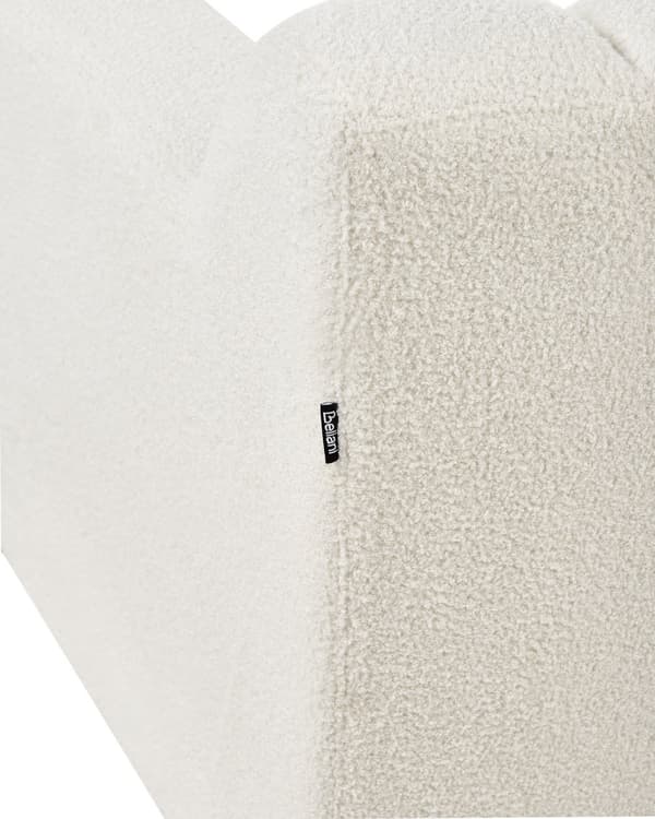 Fåtölj Off-White Boucle Klädd Dämpad Tjockt Vadderad Ryggstöd Modernt Vardagsrum Soffa