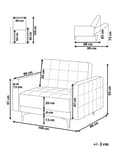 Miniatyrbilde 3 av 11: Lenestol Hvit Bouclé Metallben Dekorative knapper Justerbar rygg Moderne design Hvilestol Stue