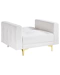 Miniatyrbilde 6 av 11: Lenestol Hvit Bouclé Metallben Dekorative knapper Justerbar rygg Moderne design Hvilestol Stue