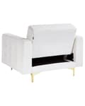 Miniatyrbilde 7 av 11: Lenestol Hvit Bouclé Metallben Dekorative knapper Justerbar rygg Moderne design Hvilestol Stue
