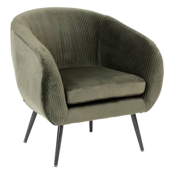 Fauteuil Solaro i grön khaki sammet - Atmosphera inredningsdesigner - Grön
