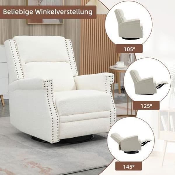 360 graders vridbar avkopplingsstol, hotell, sovrum, kontor, lounge fritidsstol, vit