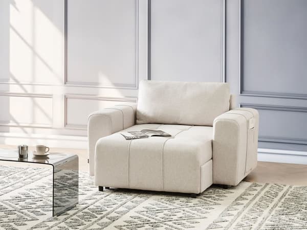 Sjeselong Lysebrun stoffkledning Armlener Pute Ryggstøtte Moderne design Symmetrisk Stue