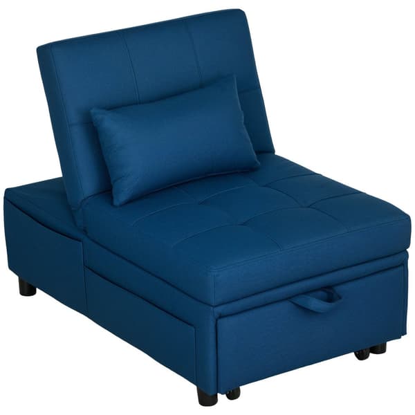 Rootz 3 -i -1 foldestol seng - hvilestol - chaise longue - justerbar ryglæn - 65,5L x 104W x 81H cm - bærbar med hjul og sidelomme