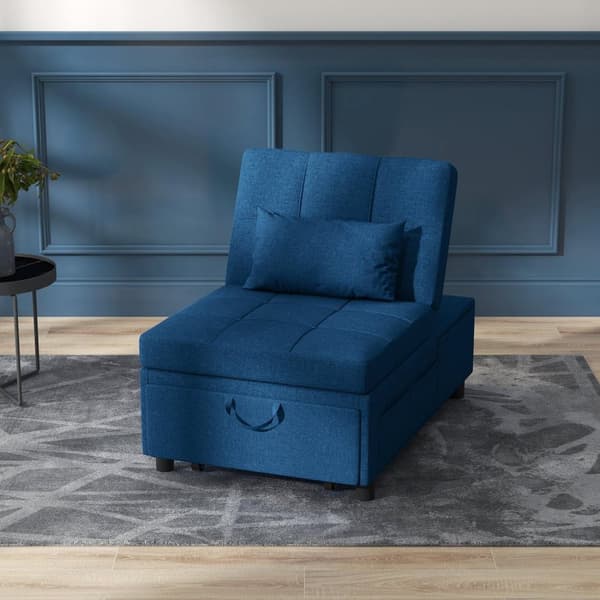 Rootz 3 -i -1 foldestol seng - hvilestol - chaise longue - justerbar ryglæn - 65,5L x 104W x 81H cm - bærbar med hjul og sidelomme
