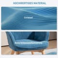 Pikkukuva 4 / 11: Rootz -aksenttituoli jakkaralla - rentoutumistuoli - nojatuoliasetti - mukavuus puisilla jaloilla - 72 cm x 80 cm x 101cm - sininen