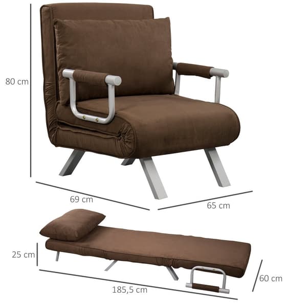 Rootz fåtöljbädd - Konvertibla sittplatser - Single Sleeper - Maximal Comfort - 65L X 69W X 82H CM