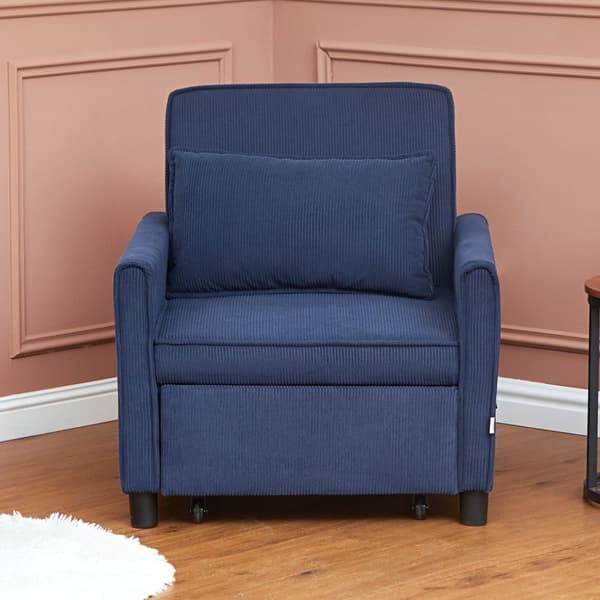 Rootz justerbar corduroy sovstol - konvertibel sängstol - återfåstol - komfort - 74 cm x 84 cm x 81 cm (soffa), 61 cm x 180 cm x 41 cm (säng)