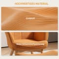 Miniatyrbillede 4 af 11: Rootz Accentstol med afføring - Afslapningsstol - Lounge lænestol - Ergonomisk komfort - 72 cm x 80 cm x 101 cm - Corduroy Look - Brun