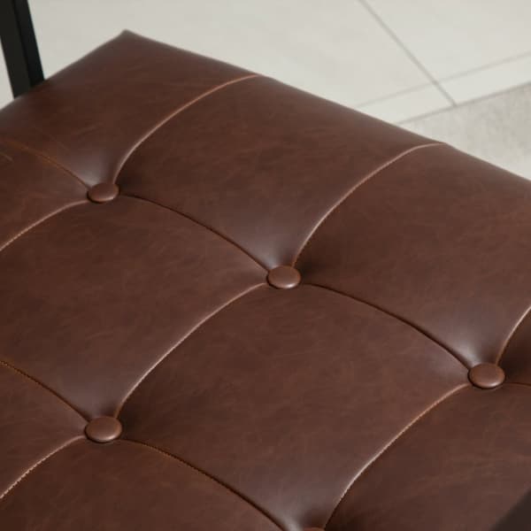 Rootz Chesterfield Lounge stol - Afslapningsstol - Ergonomisk sæde - Faux læder - 75 cm x 81 cm x 78 cm - Maksimal komfort