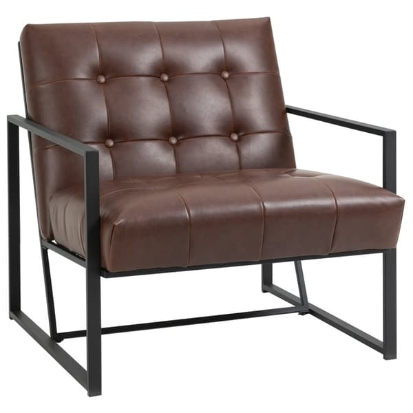 Rootz Chesterfield Lounge stol - Afslapningsstol - Ergonomisk sæde - Faux læder - 75 cm x 81 cm x 78 cm - Maksimal komfort