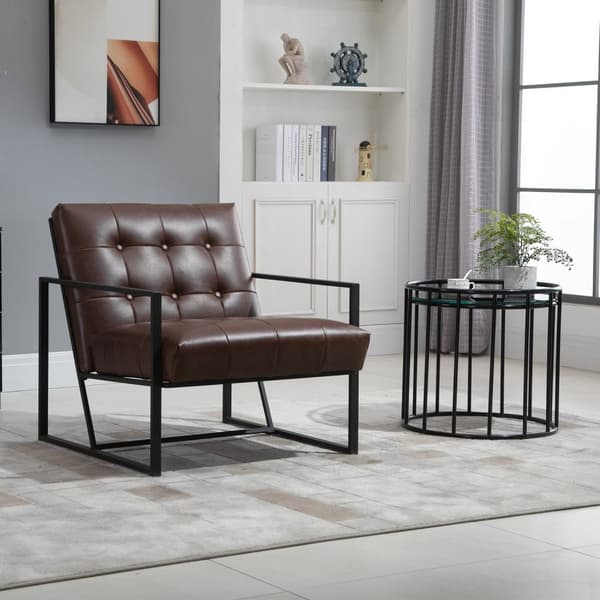 Rootz Chesterfield Lounge stol - Afslapningsstol - Ergonomisk sæde - Faux læder - 75 cm x 81 cm x 78 cm - Maksimal komfort