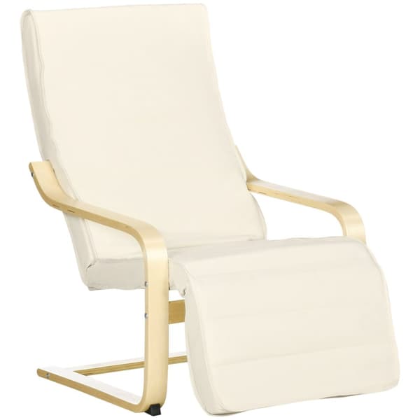 Rootz Patch Stol med pude - hvilestol - afslapningsstol - 5 -trins fodstøtte - Birch Wood - 66,5 cm x 94 cm x 100 cm - Understøtter op til 120 kg