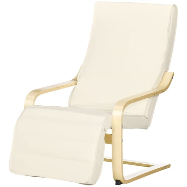Rootz Doll Chair With Cushion - Recliner - Relaxationsstol - 5 -steg Footstöd - Björkved - 66,5 cm x 94 cm x 100 cm - Stöd upp till 120 kg