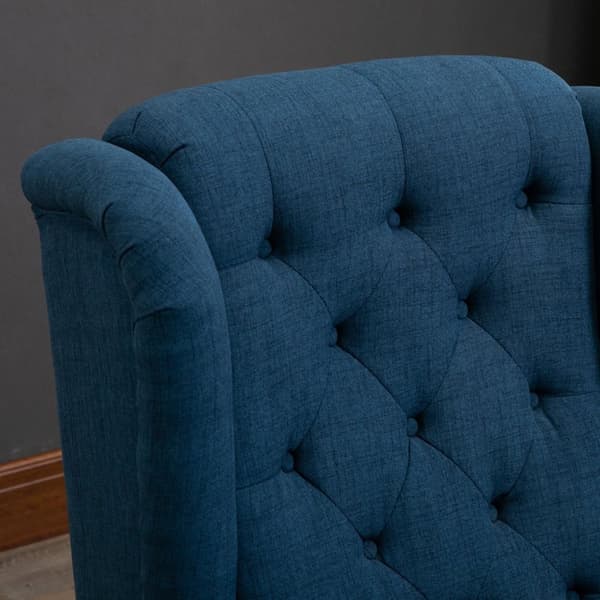 Rootz elegant vingstol - fåtölj - accentstol - hög komfort - 74 cm x 86 cm x 102 cm - blå