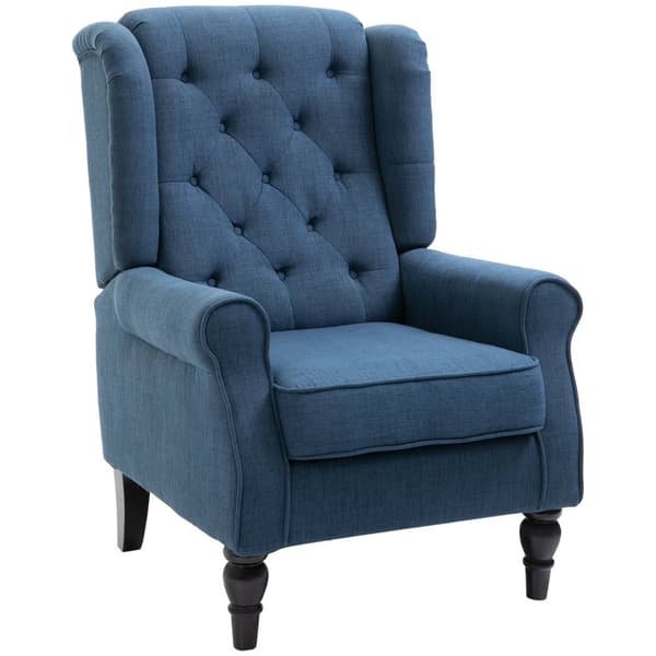 Rootz elegant vingstol - fåtölj - accentstol - hög komfort - 74 cm x 86 cm x 102 cm - blå