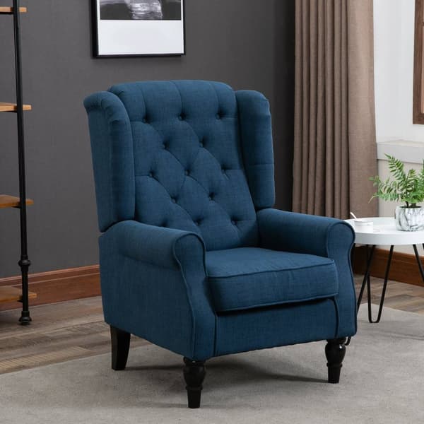 Rootz elegant vingstol - fåtölj - accentstol - hög komfort - 74 cm x 86 cm x 102 cm - blå